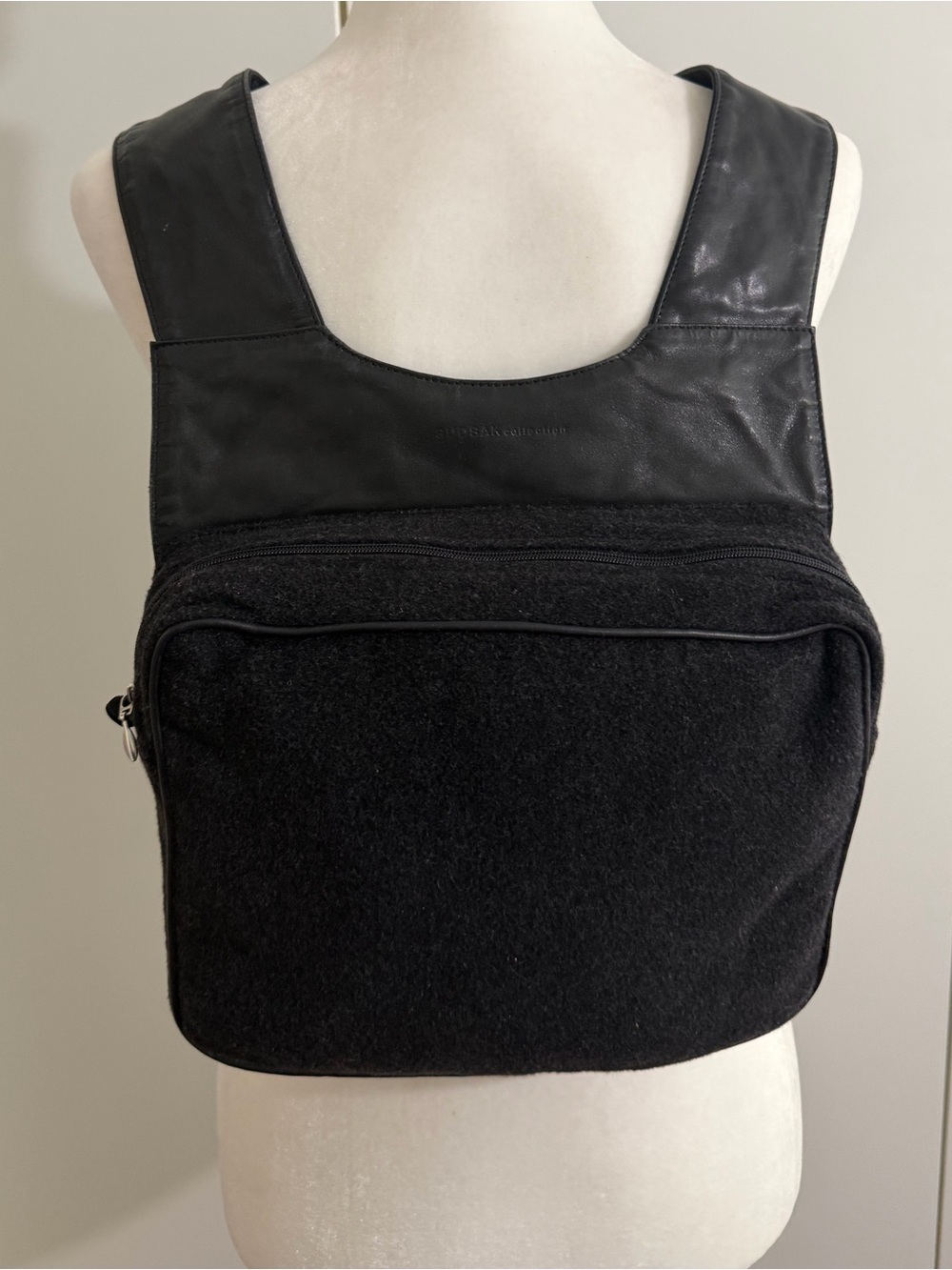 RUDSAK Black leather +Wool-Blend Harness backpack. Super cool piece. - Picture 3 of 17